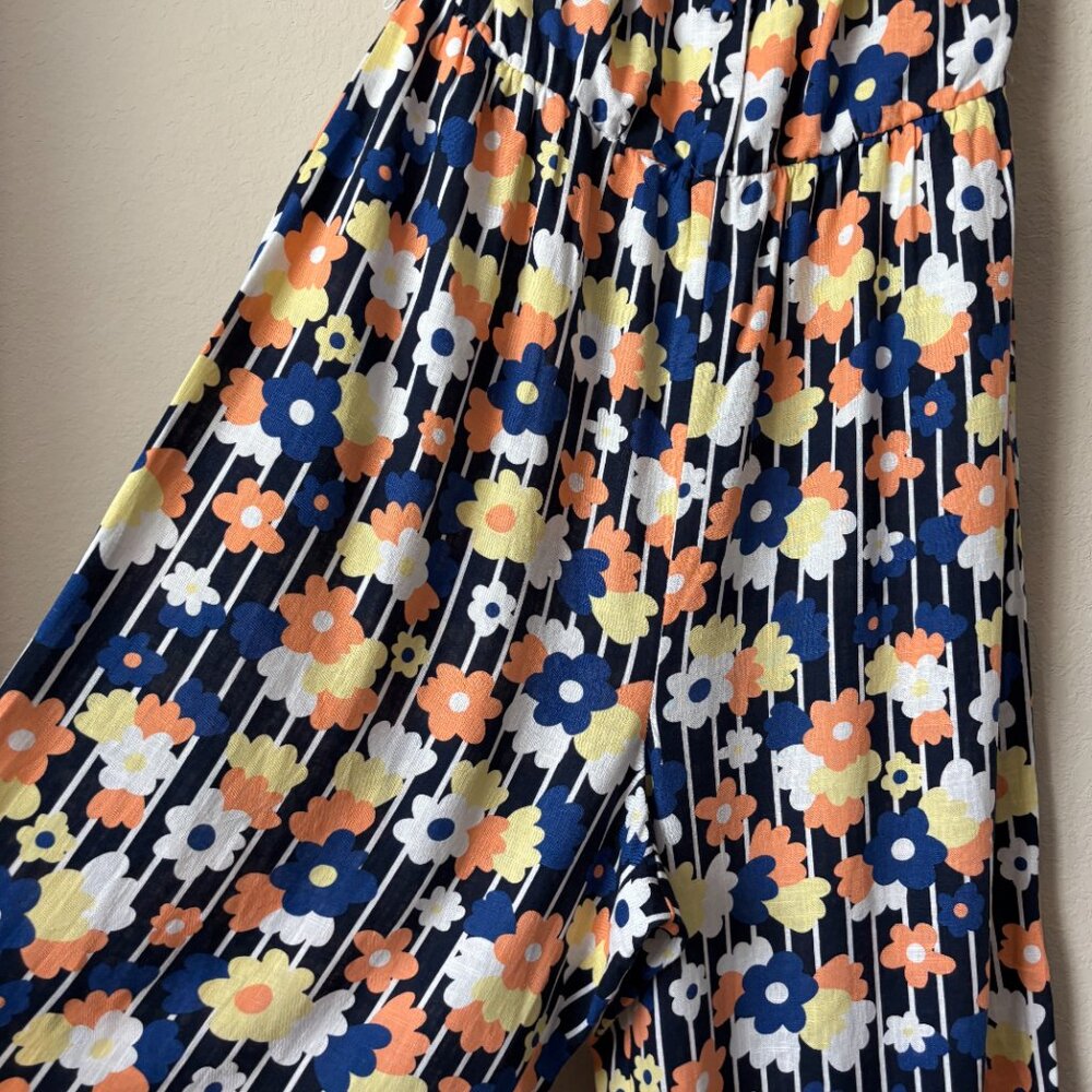 Modcloth NEW 1X Linen Blend Floral Print Halter Jumpsuit - Picture 8 of 16